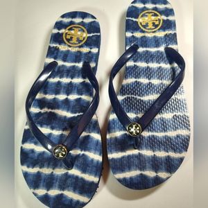 Tory Burch Navy Blue Flip Flop Thong Sandals Women's Shoes Size 7